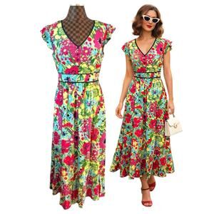 ModCloth Eyes On You Floral Maxi Dress Large NEW Coquette Romantic Garden Fairy